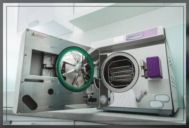 steam sterilizer machine in a dentist's office