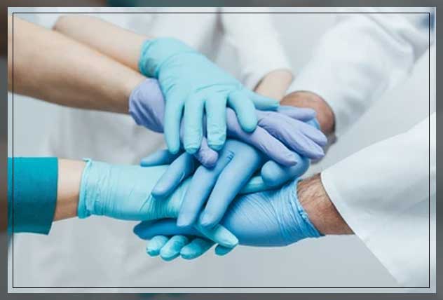 different hands and type of glove